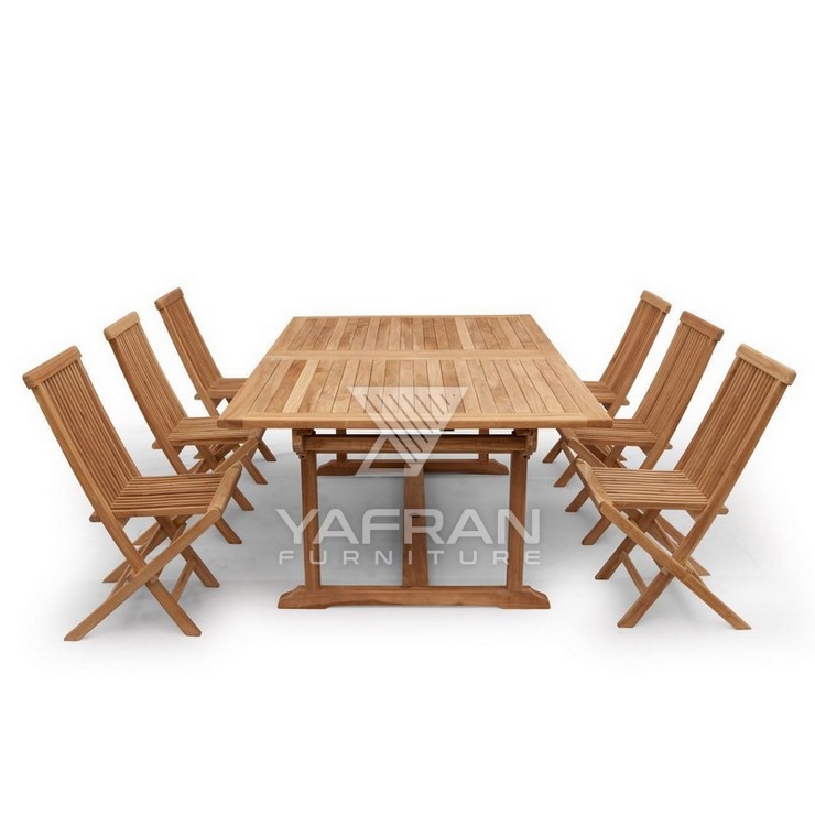 Senn 6 Folding Seater Extendable Dining Set