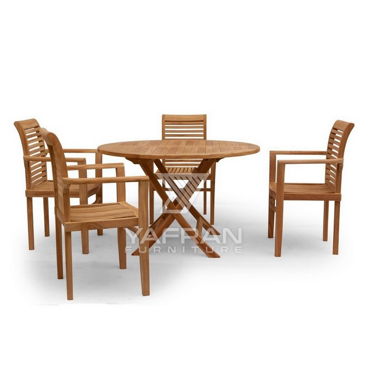 Aiden 4 Stackable Chairs Outdoor Dining Set