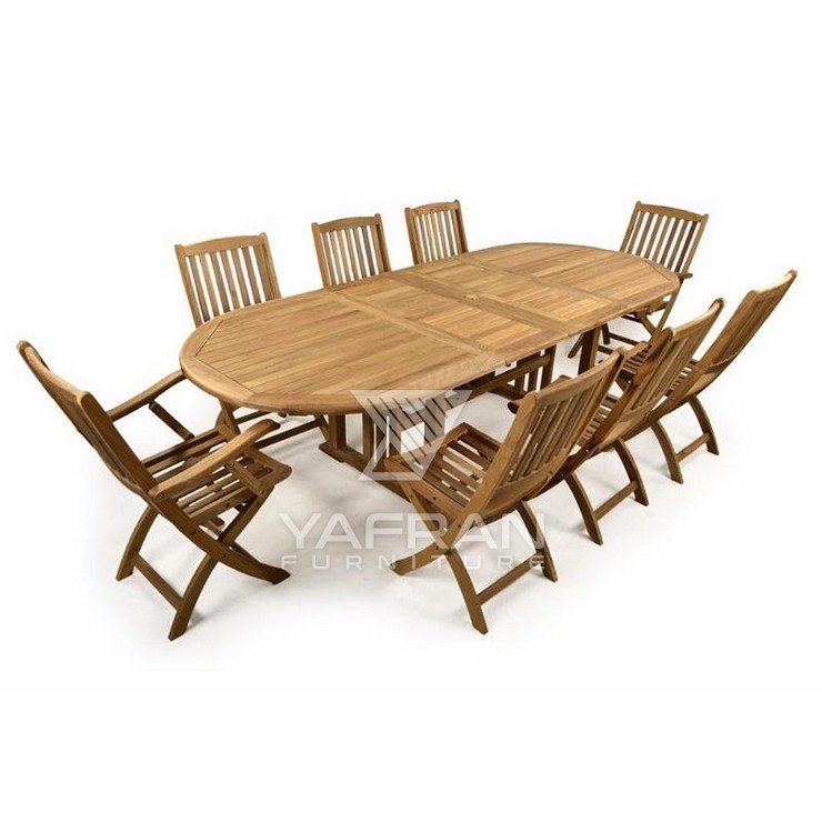 Harley 8 Folding Chair Garden Dining Set