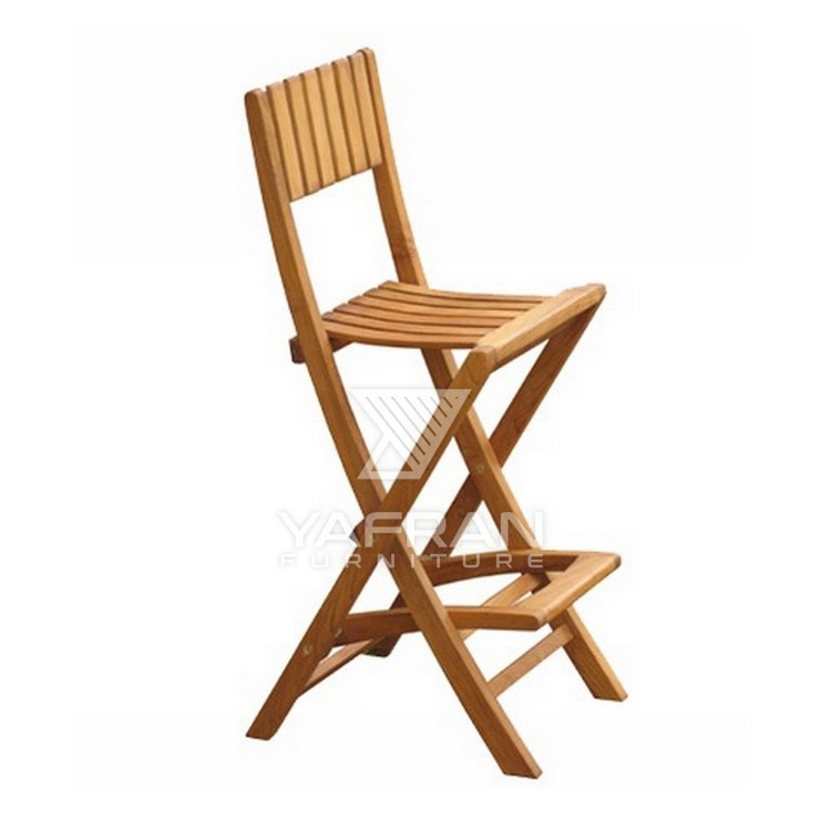 Jop Folding Footstep Teak Bar Chair