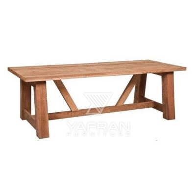 Rect Extend 6 Legs Teak Table - Evi Rect Extend 6 Legs Teak Table